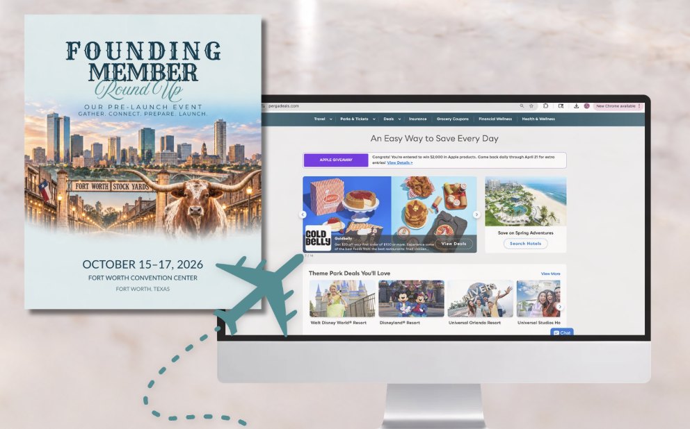 Founding Member Round Up, October 15 to 17 2026 in Fort Worth, and the Perga Pro travel and savings site